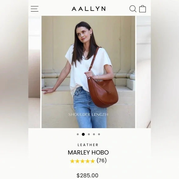 ✨AALLYN Marley Hobo in Cognac - Picture 4 of 10